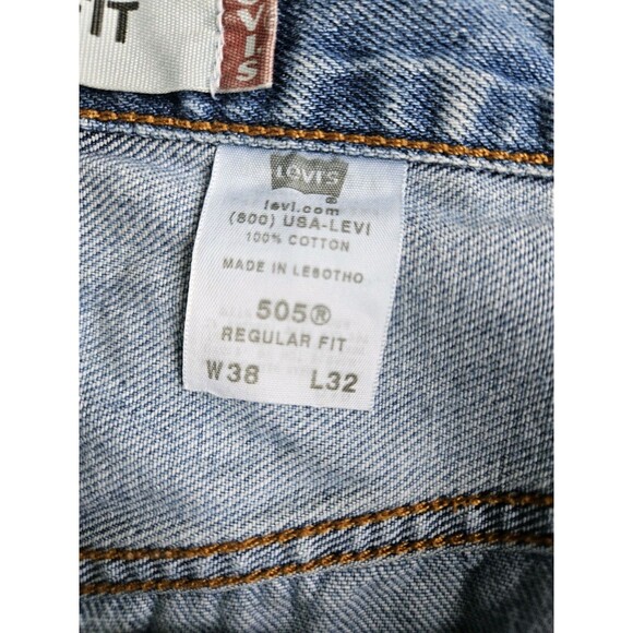 Levi's 505 Jeans Men's 38X32 Regular Fit Straight Leg Med/light Wash #005054891 - Picture 3 of 11